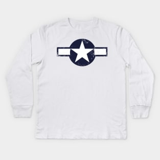 USAF WW2 Warbird Roundel Kids Long Sleeve T-Shirt